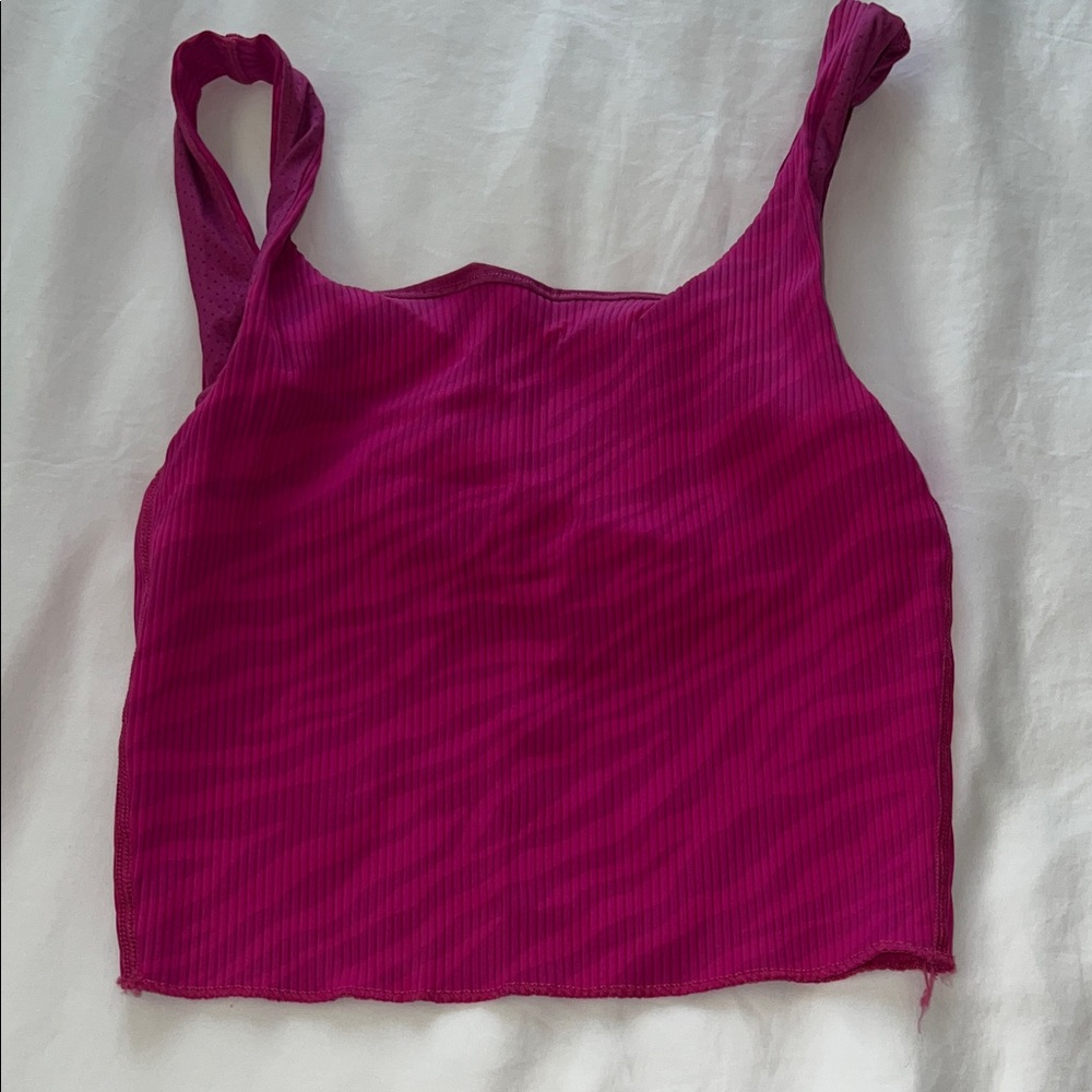 Carbon38 Fuchsia Ribbed Crop Top